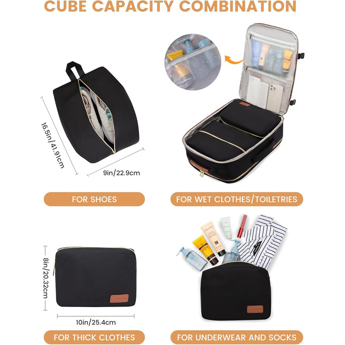 Рюкзак LOVEVOOK для ручної поклажі літака, 40L, водонепроникний, для ноутбука 17 дюймів, для подорожей, школи, роботи, кемпінгу, чоловічий/жіночий, бежевий+чорний+коричневий