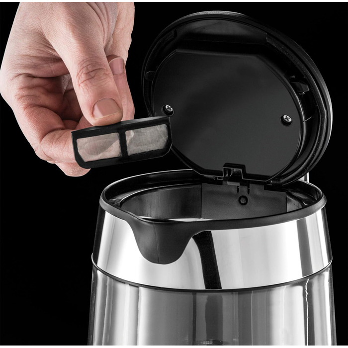 Електричний чайник Russell Hobbs Elegance з нержавіючої сталі та скла, 23380-56, 6 режимів підсмажування, підігрів, розморожування