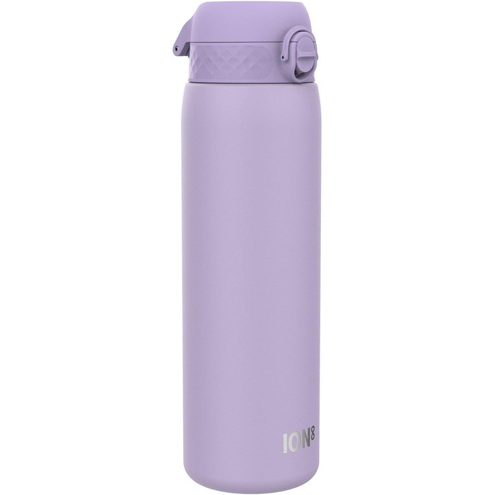 Ion8 Vacuum Insulated Stainless Steel Water Bottle, 1 Liter, 920 ml, Leak-Proof, One-Handed Opening, Secure Locking Mechanism, Dishwasher Safe, Carrying Handle, Durable, Ideal for Sports and Yoga (OneTouch 2.0, Light Purple)