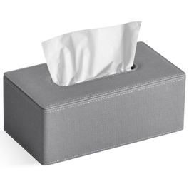 Коробка для серветок Kosmetiktücherbox, 25x13.5x13.5 см, PU-шкіра, сірий льон