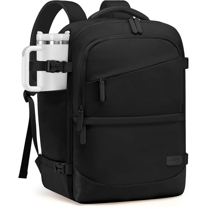 LOVEVOOK Рюкзак для ручної поклажі 40л, чорний, для подорожей, з відділенням для мокрого та сухого, для ноутбука, 45x36x20 см