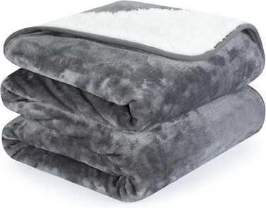 PETTOM Плед для собак та котів, водовідштовхуючий, м'який флісовий підстилку, 152 x 127 см (Сірий)