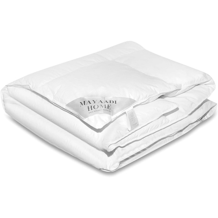 Преміальна зимова ковдра Mayaadi 200x220 см, 70% пух, 30% перо, 2500 г, натуральна бавовна, гіпоалергенна, вироблено в Європі