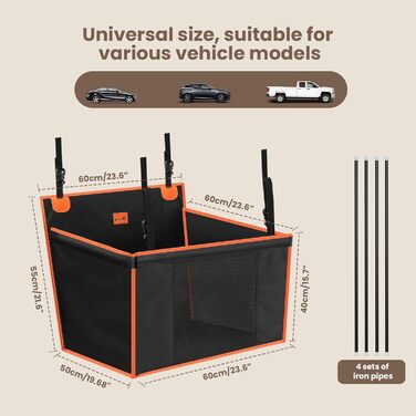 Pecute Dog Car Seat - Reinforced Seat for Medium & Large Dogs - Secure Car Dog Bed with 4 Straps - Rear Seat Dog Crate