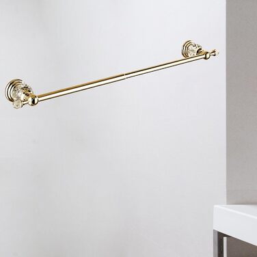 Golden Bathroom Toothbrush Holder, Gold Crystals, Bathroom Hardware (Towel Bar, Bright Gold)