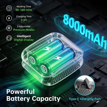 Портативний душ Moriko для кемпінгу, 8000mAh, з насосом, лійкою та 5-галонним складним відром - для туризму, пляжу, подорожей, миття тварин, авто, серфінгу (Сірий)