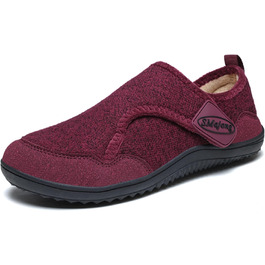 SMajong Теплі домашні тапочки для чоловіків та жінок. Зручні, неслизькі, легкі, з повним закриттям, з фетру. Для дому та вулиці. Розміри 36-46. Колір: червоний.