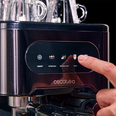 Кавомашина Cecotec Power Espresso 20 ColdBrew Latte Fresh: 1350W, 20 Бар, ColdBrew, Сенсорний екран, 1.5л резервуар, капучинатор, нержавіюча сталь