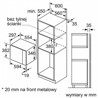Вбудована мікрохвильова піч Bosch BFL520MB0