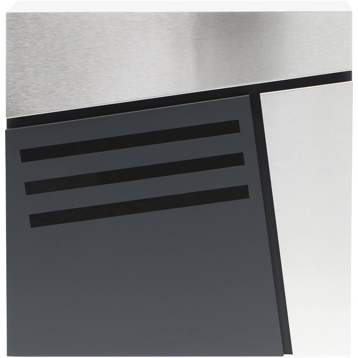 Поштовий ящик Wiltec Designer V23 з нержавіючої сталі антрацит 370x102x370 мм з замком та газетницею