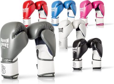 Боксерські рукавички Paffen Sport FIT з дихаючою сіткою на долоні для боксу, кікбоксингу, муай-тай, K1 та інших єдиноборств, рожевий/білий (чорний/білий, 16UZ)