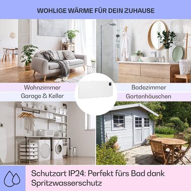 Klarstein Bansin Smart Convector Heater, 1500 W, Wall-Mountable/Freestanding, App Control, Energy Efficient, Overheat and Frost Protection, Child Lock, LED Display, Electric Heater for 30 m²