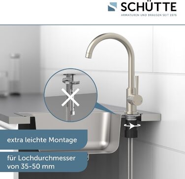 Кухонний змішувач SCHÜTTE Cornwall 360° з нержавіючої сталі, з однорідним керуванням, для мийки, преміум-якість