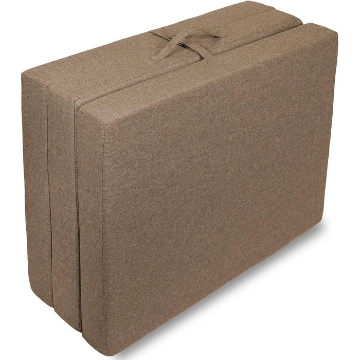 Складаний матрац Sunnypillow Premium 120x195x15 см, трисекційний, знімний чохол, коричневий, товстий пінополіуретан, гостьовий та дорожній