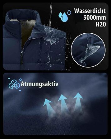 Чоловічий зимовий жилет 33,000ft стібаний пуховик для активного відпочинку, темно-синій, 3XL