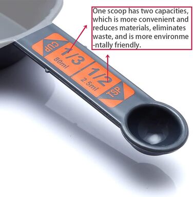 WAAZI 4-Piece Measuring Spoon Set for Baking and Cooking - 1/4 Cup to 1 Cup - PP Plastic Measuring Spoons Kitchen Tool Measuring Cup Set