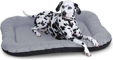 Knuffelwuff Dog Bed Lucky Indoor and Outdoor Dog Cushion Dog Sofa Dog Basket, Size L (Grey, L 90 x W 75 x H 12 cm)
