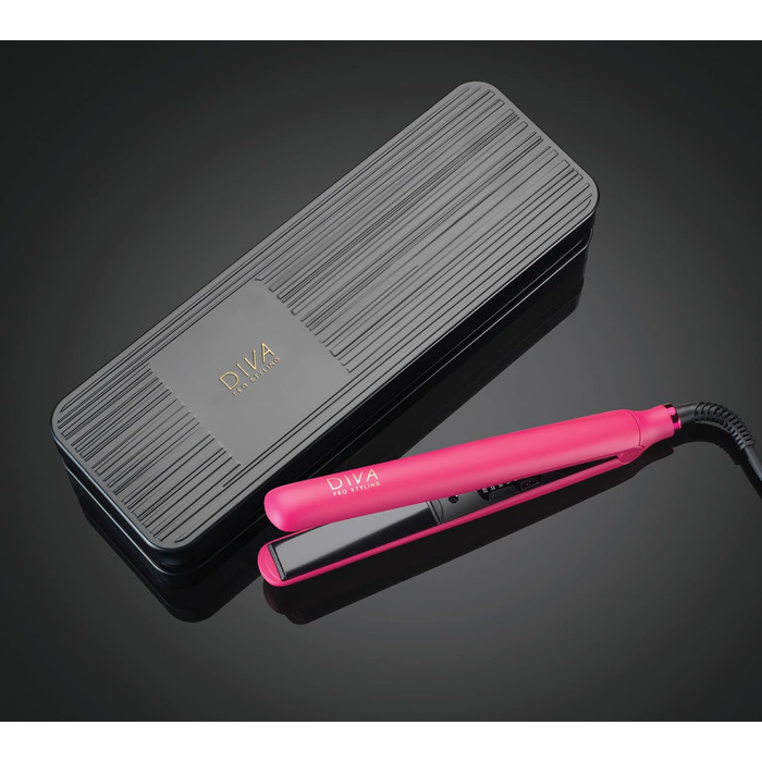 Diva Pro Styling Digital Flat Iron - Ceramic Plates - Auto Shutoff - 3m Cord (Magenta)