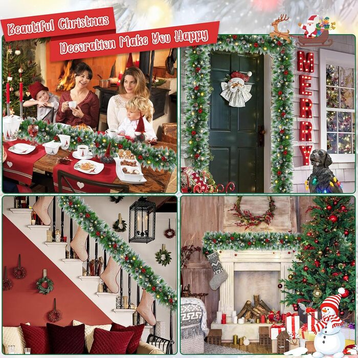 Гірлянда святкова новорічна LED, 2.7м, з 30 світлодіодами, на батарейках, для декорування дому