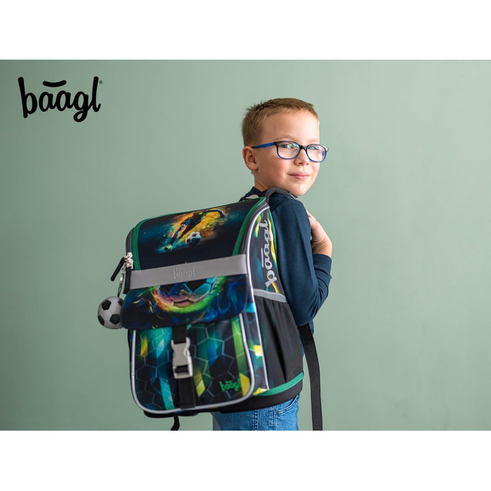 Шкільний рюкзак Baagl для хлопчика, набір 3 шт., Zippy, 1 клас, з нагрудним ременем, ергономічний, дизайн 