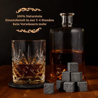 Набір для охолодження віскі GOURMEO 9 Stones - 9 каменів для охолодження віскі, з нержавіючою сталлю та щипцями, у дерев'яній коробці