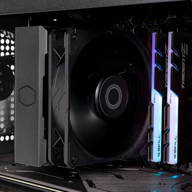 Cooler Master Hyper 212 Black - кулер для CPU з RGB підсвічуванням, LGA1700 & AM5, чорний, з 4 heatpipes