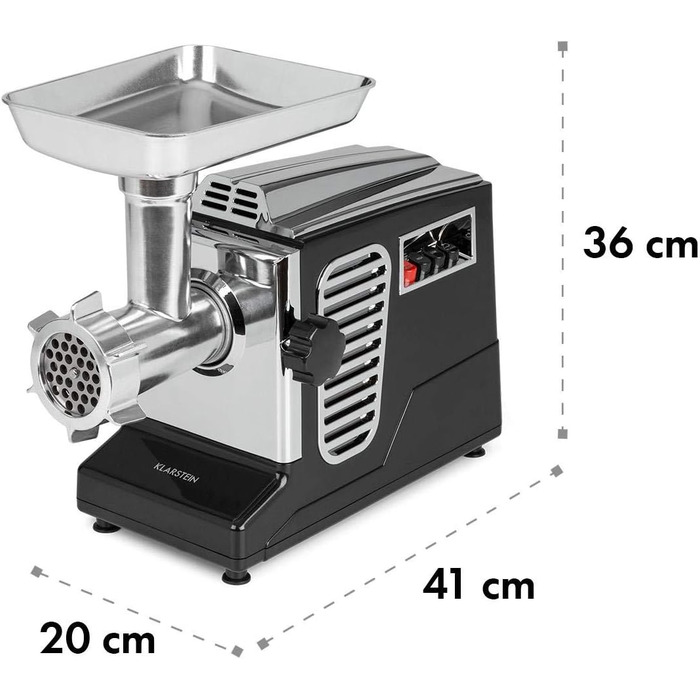 Klarstein Kraftprotz 700W Electric Meat Grinder - Copper Motor, 2 Speed & Reverse, Aluminum Housing, Stainless Steel Blades