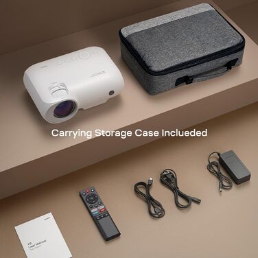 YOTON Beamer 4K: проєктор для домашнього кіно з підтримкою Netflix/Dolby Audio, 20000 люмен, Full HD 1080P, WiFi, Bluetooth 5.2, сумісний з PS5, з сумкою