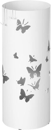 Підставка для парасоль під SONGMICS, металева, кругла, біла, з водозбірником, 49 x 19,5 см