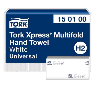 Tork Xpress Table Dispenser for Multifold Paper Towels 552200, Elevation Design - H2 Table Paper Towel Dispenser for Folded Towels, single sheet dispensing, compact design, white, 21.8 x 32.3 x 11.6 cm (Black, Bundle with Towels)