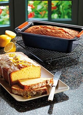 Форма для випікання Le Creuset, антипригарна, прямокутна, 23,5x13,5 см, стійка до закваски, карбонова сталь, антрацит/помаранчева
