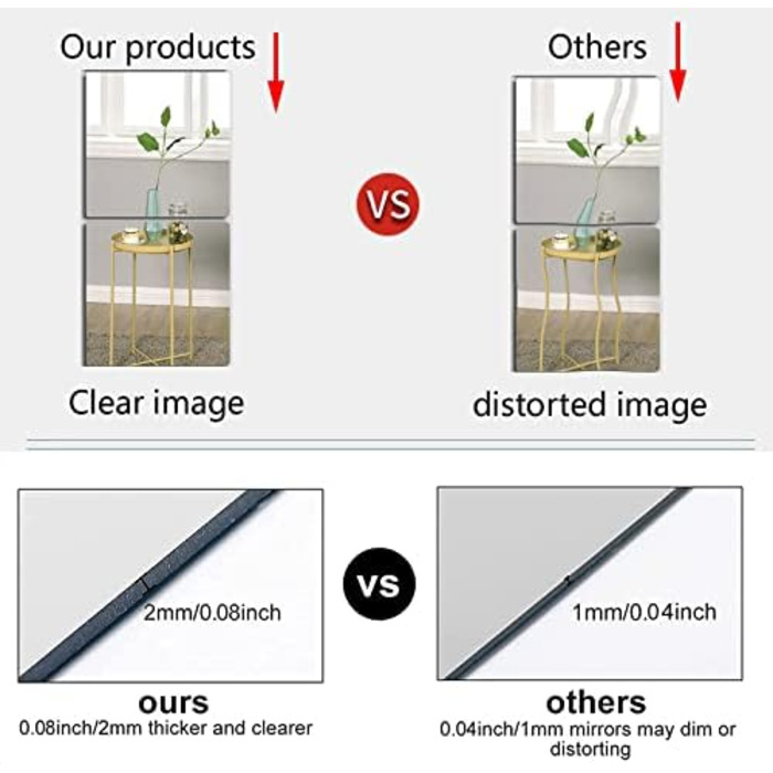 Дзеркало настінне повноекранне, акрилове, без рами, 40 x 100 см. Ідеально для дому, фітнесу та танців