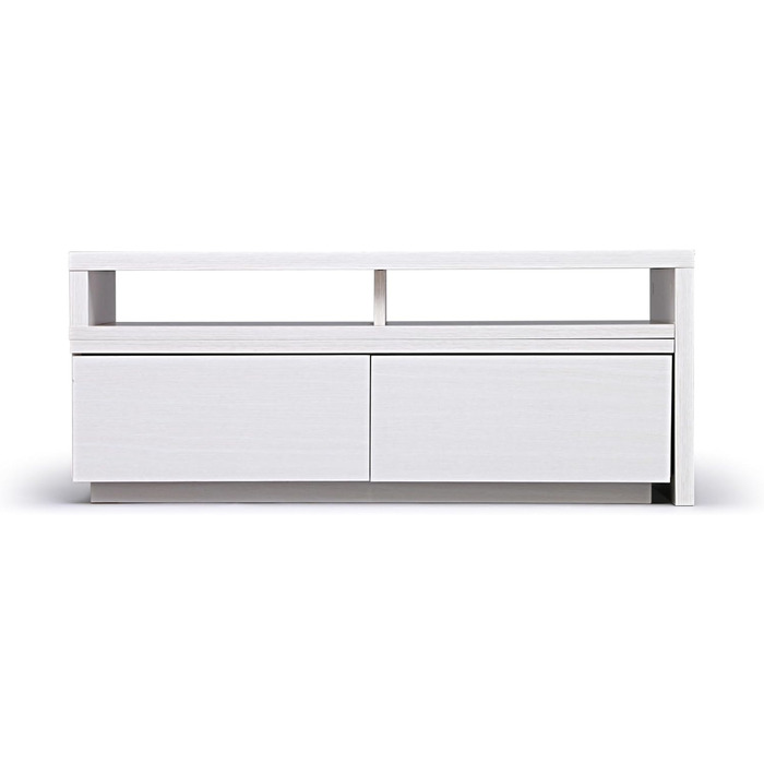 Iris Ohyama TV Furniture, TV Stand, TV Bench, TV Mount for Screens up to 43 inches, 4 Shelves, Extendable, Contemporary, Bedroom, Living Room - TV Cabinet - SAB-100 - White Oak