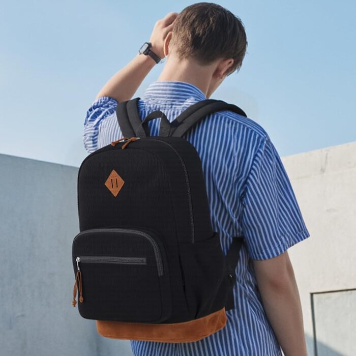 Шкільний рюкзак Mygreen з кордурової тканини для дівчаток, чорний. Легкий рюкзак для підлітків, для школи та повсякденного використання.