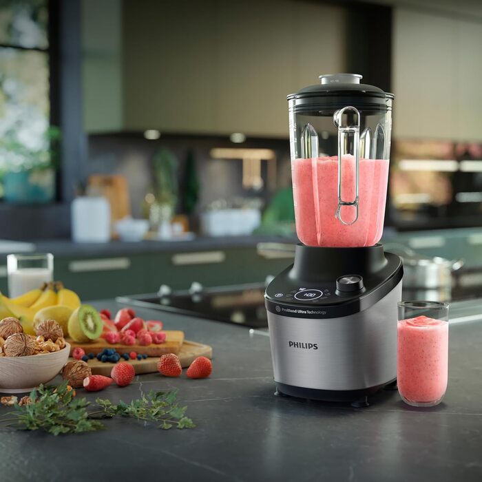 Philips Blender 7000 Series - 1500 Watt, 2 Liter, ProBlend Ultra Technology, Quick Select Programs, HomeID Recipes, Quick Clean Function, 2 Tritan Cups (HR3760/10)
