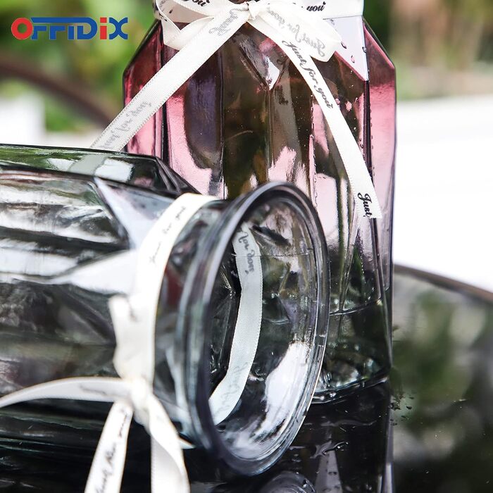 Скляна ваза OFFIDIX з градієнтом кольорів, багатоколірна, геометричний дизайн, для квітів, декору, весіль, свят, офісу або дому (прозора сіра)