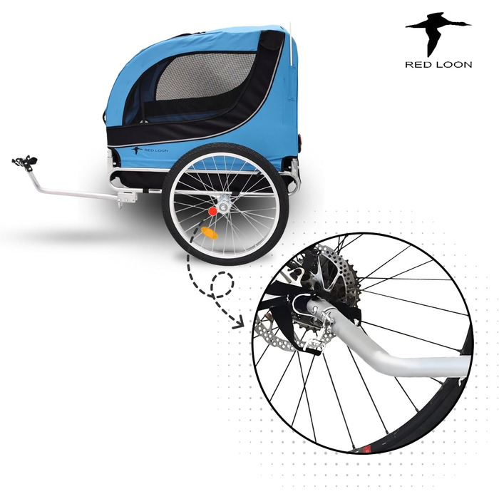 Bike Dog Carrier - Dog Trailer for Bicycle - Blue Dog Bike Trailer - Up to 40kg