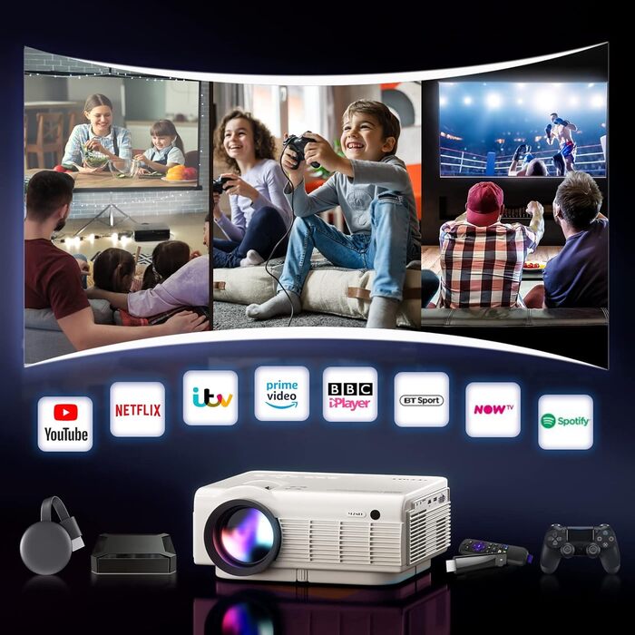 Beamer YEZMEK 5G WiFi Bluetooth: Міні проєктор LED 1080P Full HD з підтримкою 4K, HDMI, USB, TF для дому та кіно