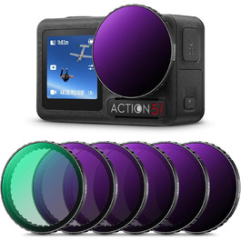 Фільтри нейтральної щільності K&F Concept ND8/16/32/64/1000 для DJI Osmo Action 4/5 PRO - комплект