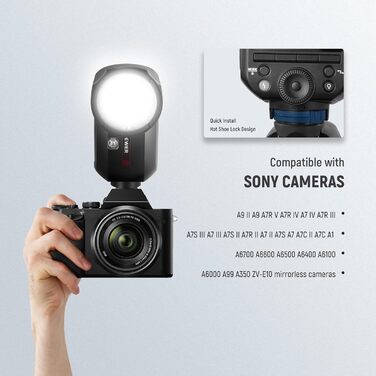 NEEWER Z2-S 2.4G TTL Speedlite для Sony: Потужний спалаху з розсіювачем та 3000mAh акумулятором