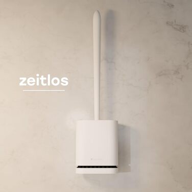 Силіконова щітка для унітазу SAVEGA з кришкою, чорна – плоска та гнучка – настінна без свердління – антибактеріальна комплексна щітка для унітазу (біла)