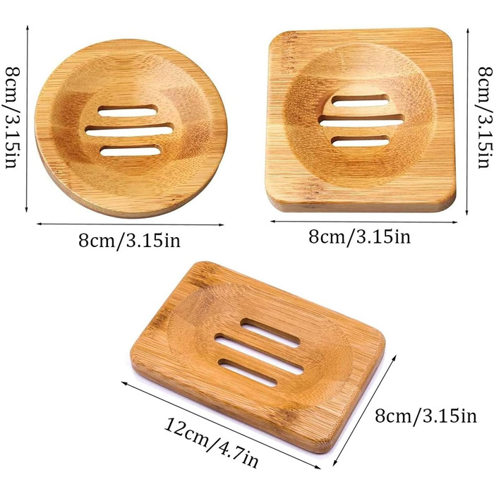 6 шт. мильниця з бамбука, дерев'яна ручна мильниця, мильниця з натурального бамбука, підходить для ванної кімнати, для зберігання мила (колір: коричневий)