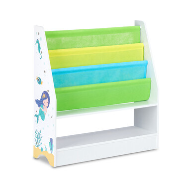 Relaxdays Children's Shelf with 2 Boxes & 3 Hanging Pockets