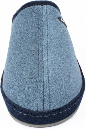 Чоловічі фетрові домашні тапочки Schawos 6030, теплі, з підкладкою з шерсті, з устілкою, міцна підошва, неслизькі, 42 EU, морські, 10w