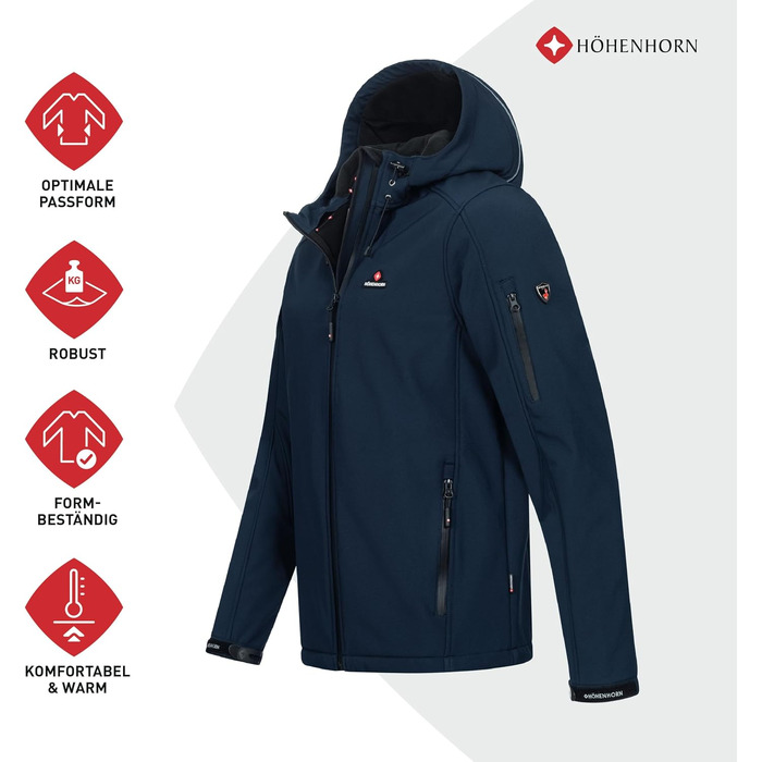 Чоловіча куртка Softshell Höhenhorn Atus для активного відпочинку, водовідштовхуюча, темно-синя (Night-Blue), розмір S