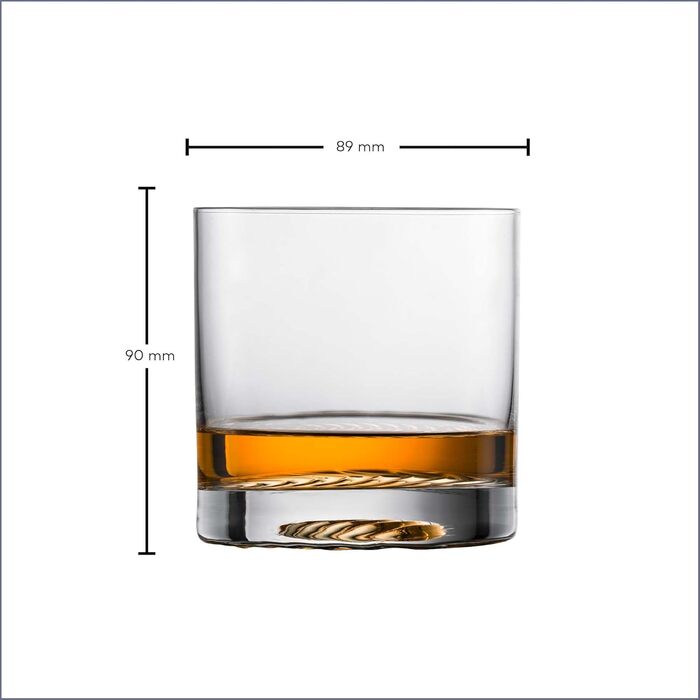 Zwiesel Glas Echo Large Whiskey Glasses (Set of 4), modern tumbler for whiskey, dishwasher-safe Tritan crystal glasses, Made in Germany (Art. No. 123377)