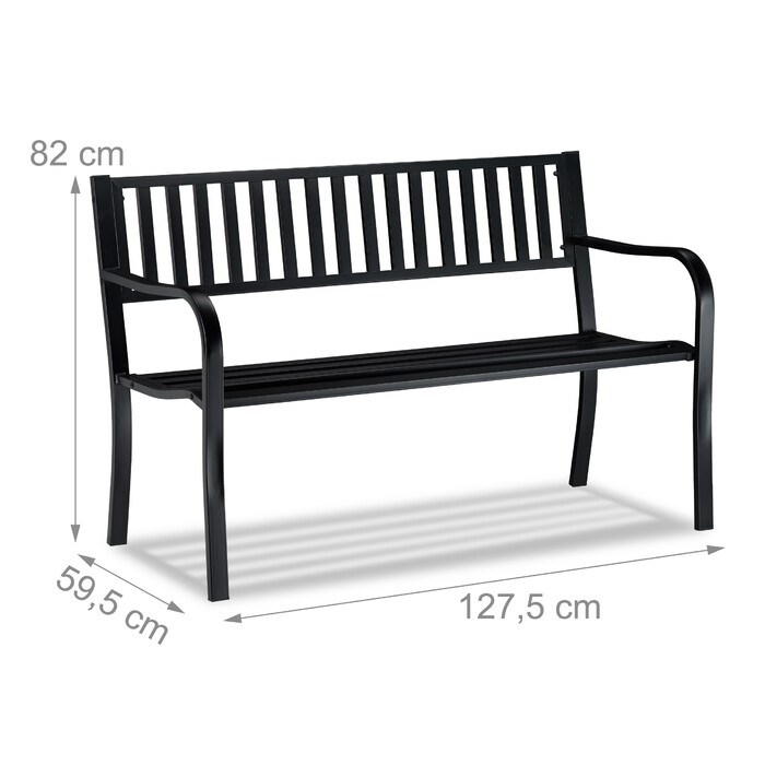 Relaxdays Garden Bench with Metal Frame