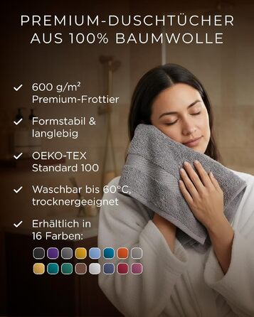 Набір махрових рушників 100% бавовна Oeko-TEX, 70x140 см, 600 г/м², поглинаючі та м'які з петлею для підвішування, зелені, 2 шт.