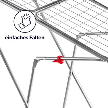 КADAX Сушарка для білизни з 18 метрами сушильної поверхні, срібна, для квартири, балкону та саду, розкладна, з антиковзними ніжками, економна, сушарка Made in EU