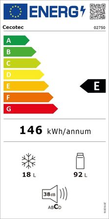 Міні-холодильник Cecotec Bolero CoolMarket TT Origin 110 110л зелений – ретро дизайн, LED-підсвітка, клас E